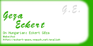 geza eckert business card